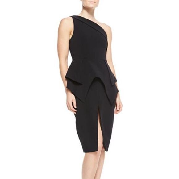 Cameo The End One Shoulder Double Peplum Black Formal Dress Size Medium - Picture 1 of 7